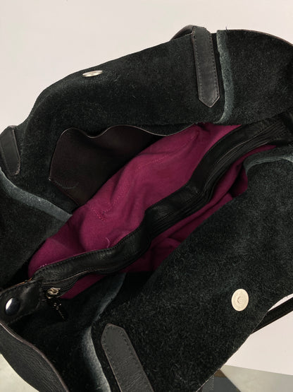 BLACK LEATHER TOTE BAG
