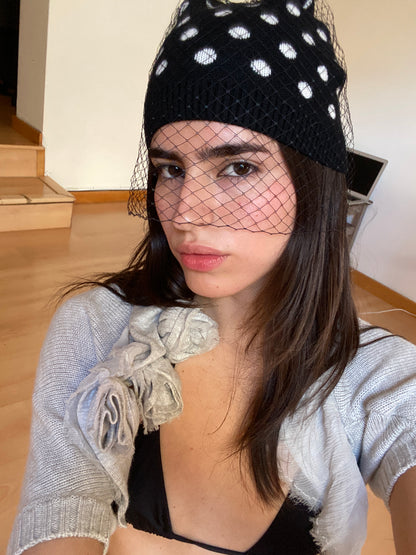 MAX AZRIA VEILED BEANIE