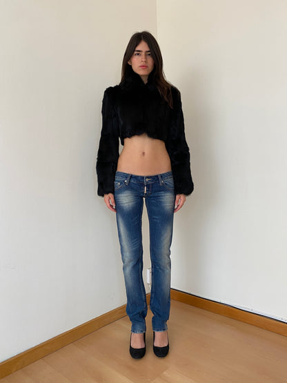 RABBIT FUR BOLERO JACKET