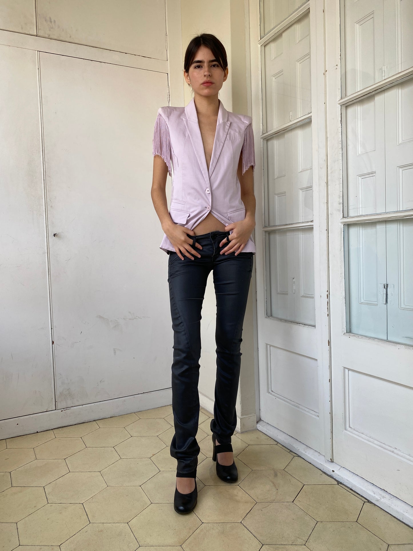FRINGE PINK BLAZER