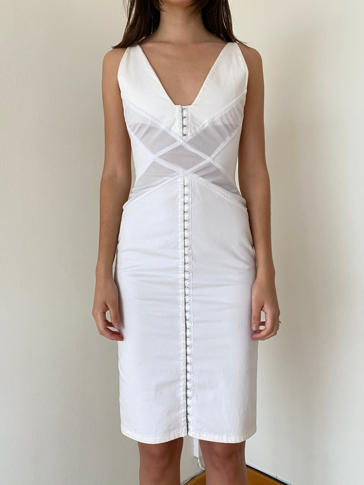 SCULPTED MESH DRESS