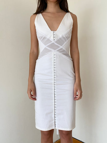 SCULPTED MESH DRESS