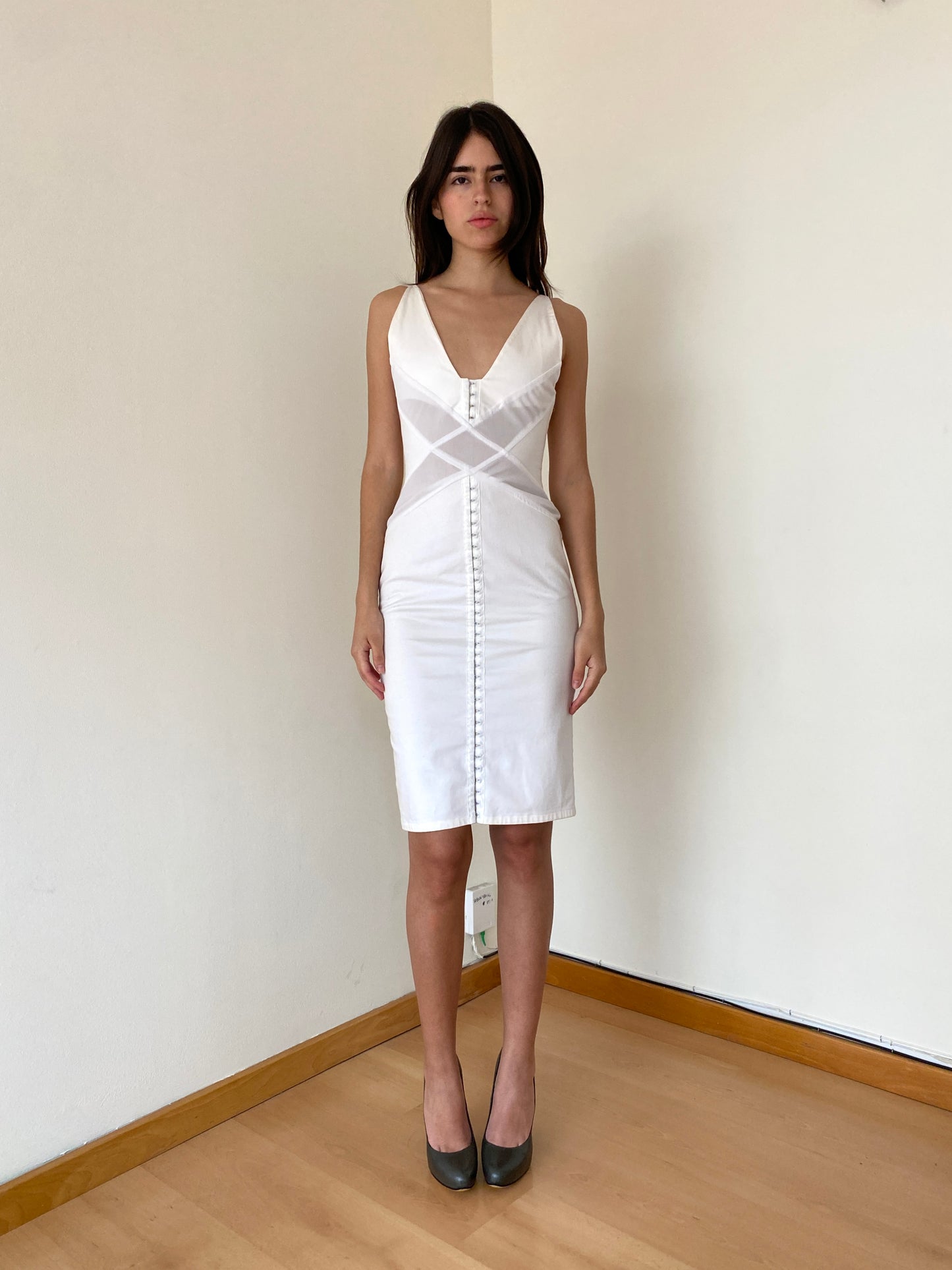 SCULPTED MESH DRESS