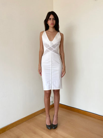 SCULPTED MESH DRESS